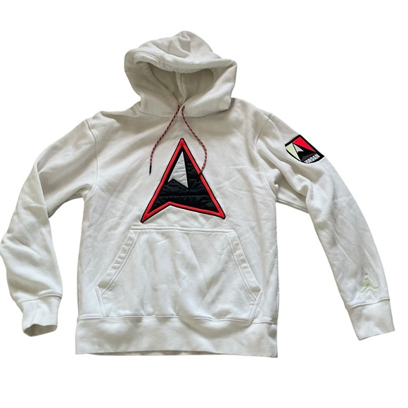 Nike Jordan size small white hoodie utility mountainside fleece sweatshirt - Picture 1 of 8